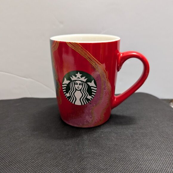Starbucks Mug 2021 Coffee Cup Holiday Red Green Purple Pink Gold White 10 Ounces - Picture 1 of 4